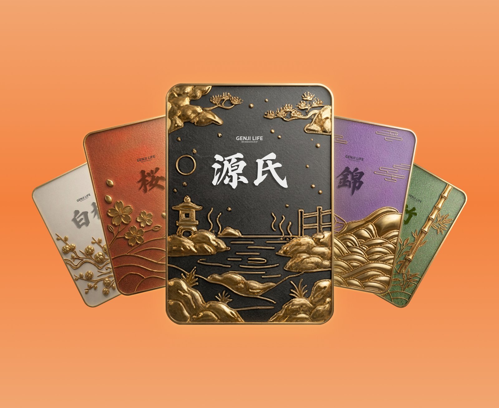 GENJI LIFE メンバーシップのランク別カード5種
